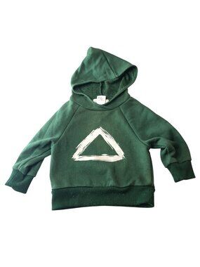 Scout & Adler Baby Unisex Hooded Sweatshirt Green 6M Cotton Triangle Graphic
